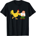 Family Guy Peter & The Giant Chicken Fighting Funny Cartoon T-Shirt