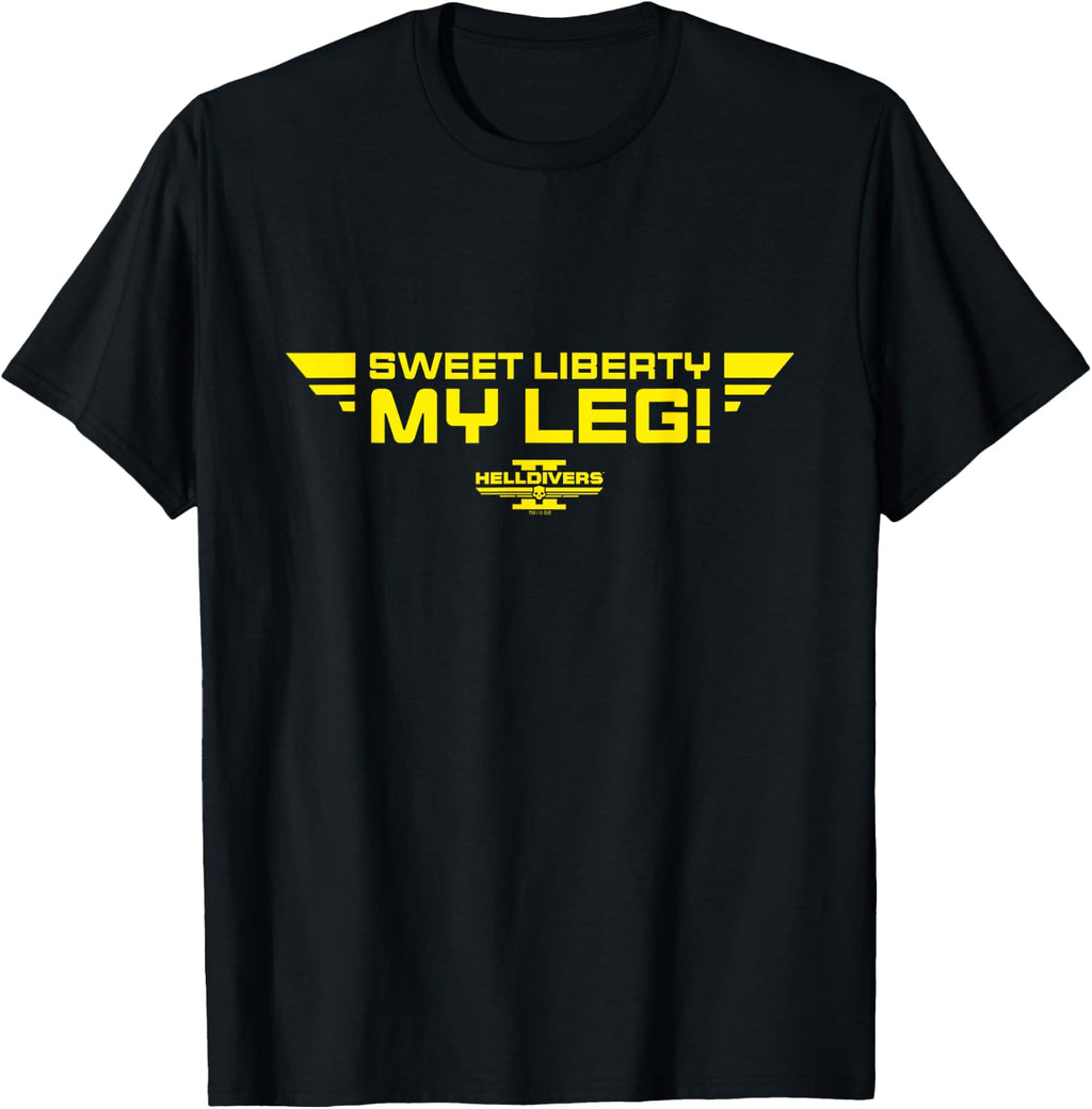 Helldivers 2 Sony PlayStation Game Sweet Liberty My Leg T-Shirt