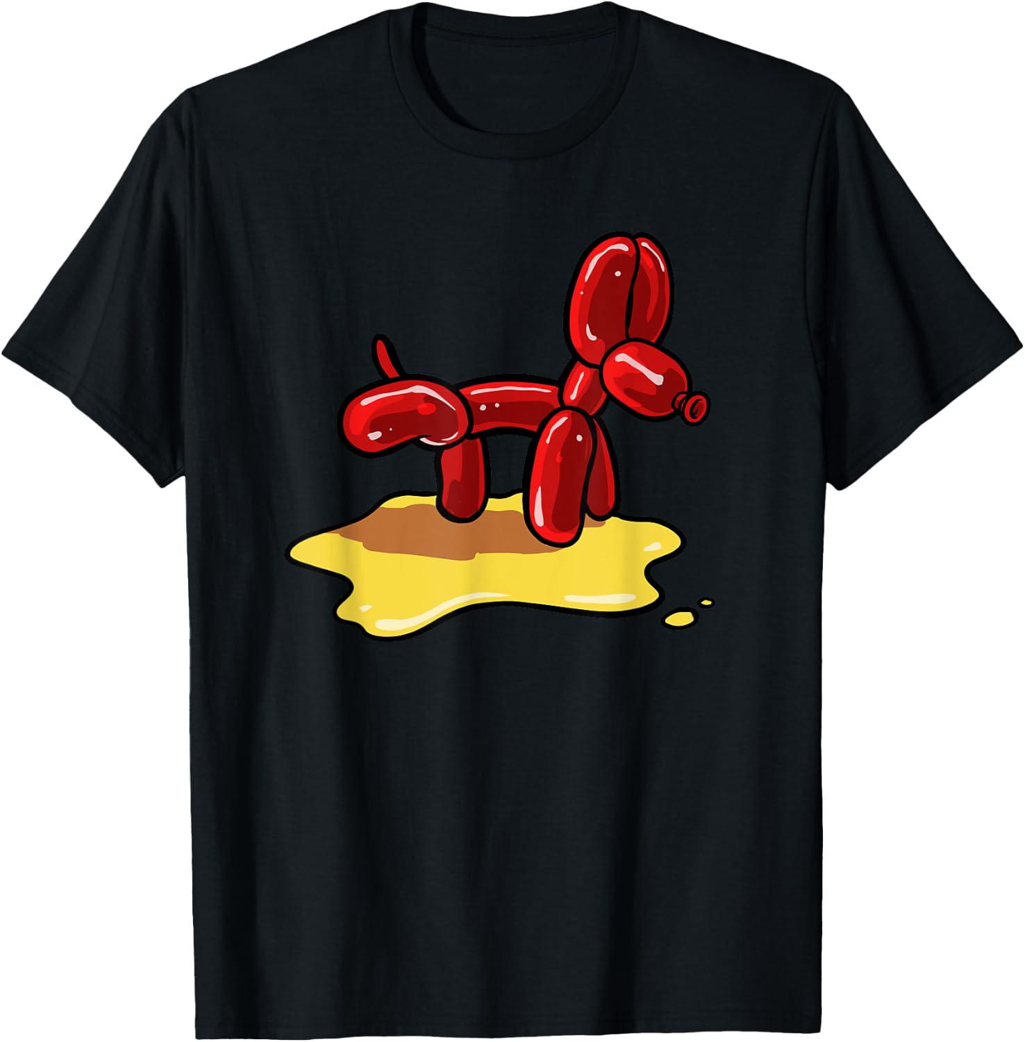 Peeing Balloon Dog Funny Humor Design T-Shirt for Men Women Kids