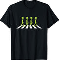 Aliens Crossing and Walking Across Road Funny Gift T-Shirt