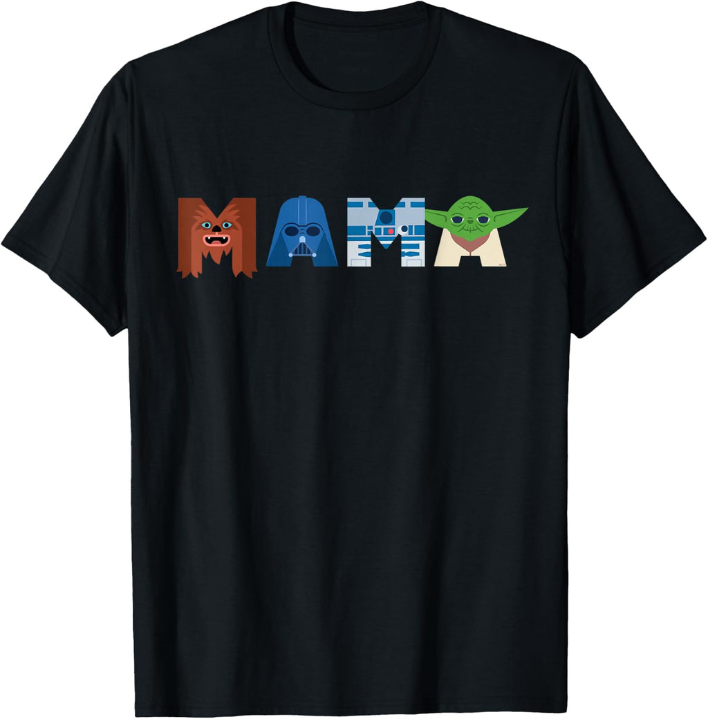 Star Wars Mama Character Letters T-Shirt Tee Disney Family Trip Matching Gift for Women