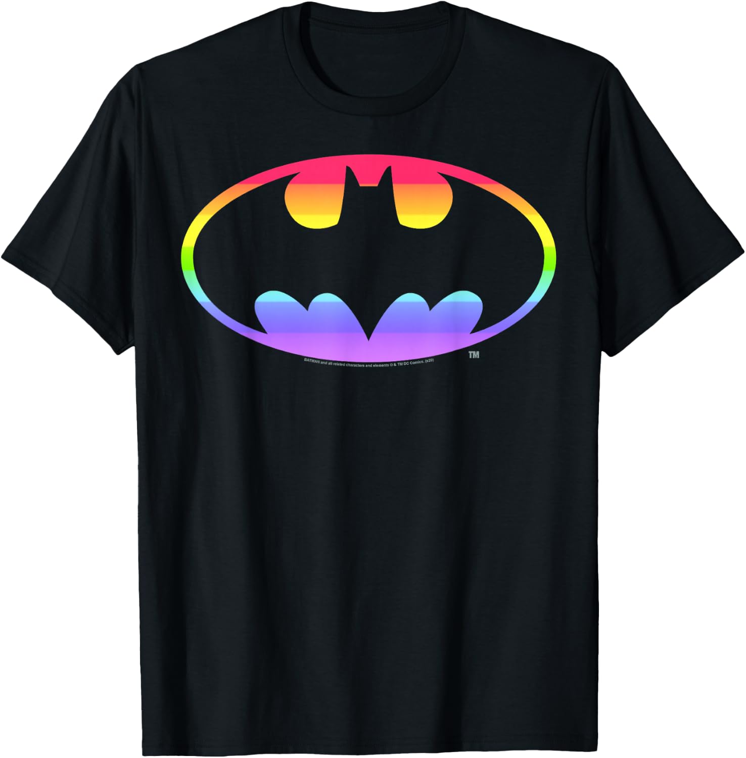 DC Comics Pride Batman Rainbow Gradient Logo T-Shirt Small