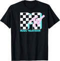 MTV Neon Checkered Logo Graphic T-Shirt T-Shirt