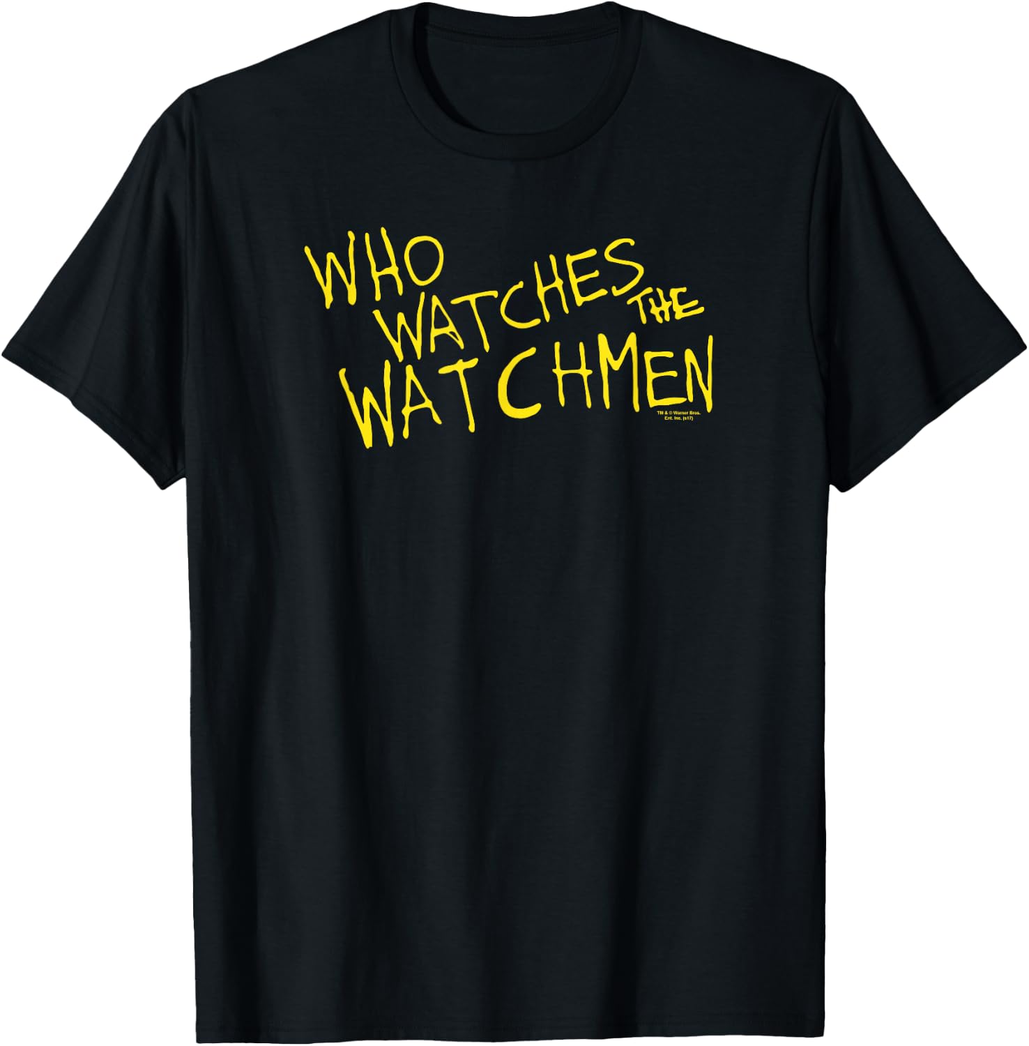 DC Comics Watchmen Who Watches Unisex Adult T-Shirt, Black, Small