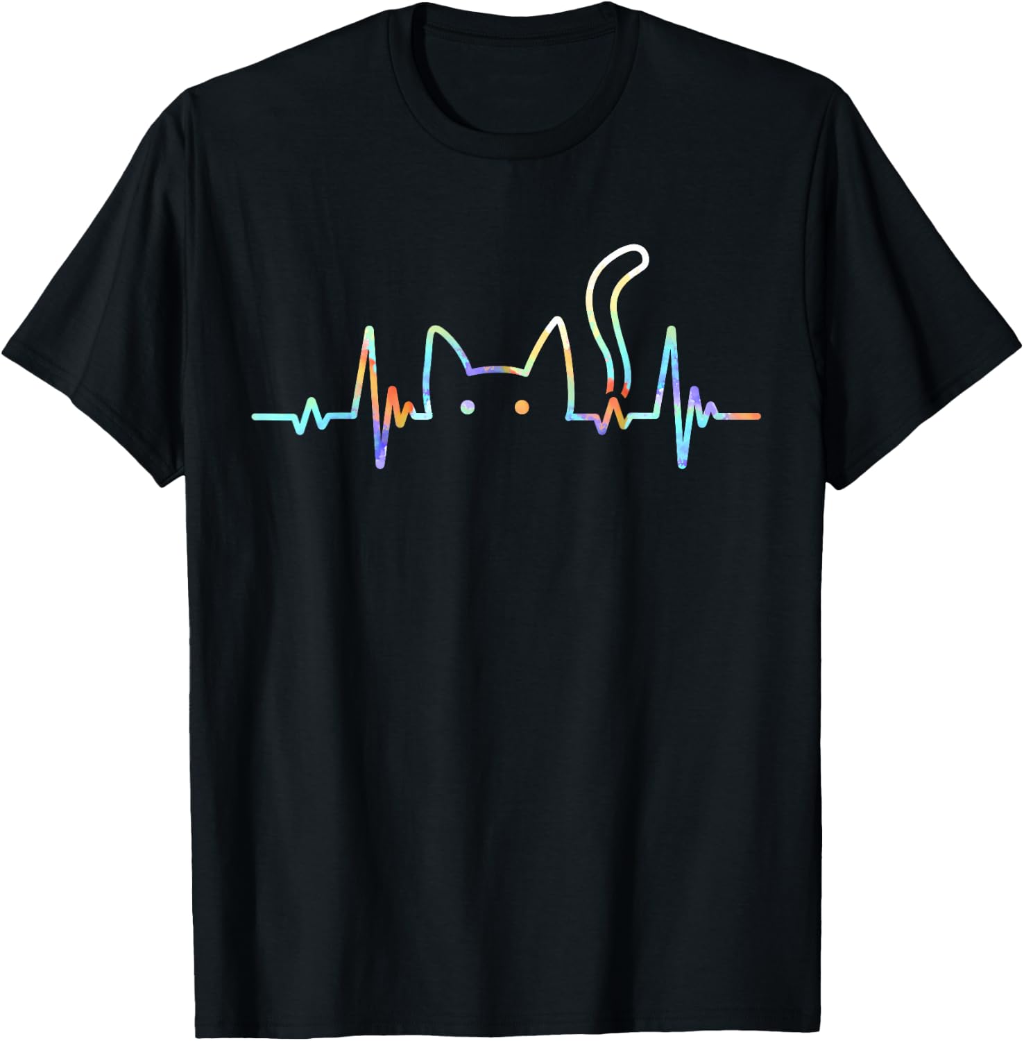 Heartbeat Cat Lover Animal Silhouette Cute Cat T-Shirt