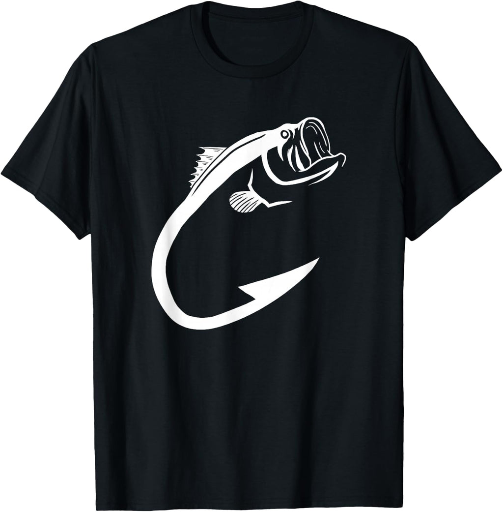 Fish Hook Minimal Art Cool Fishing Lover Art Lover Gift T-Shirt
