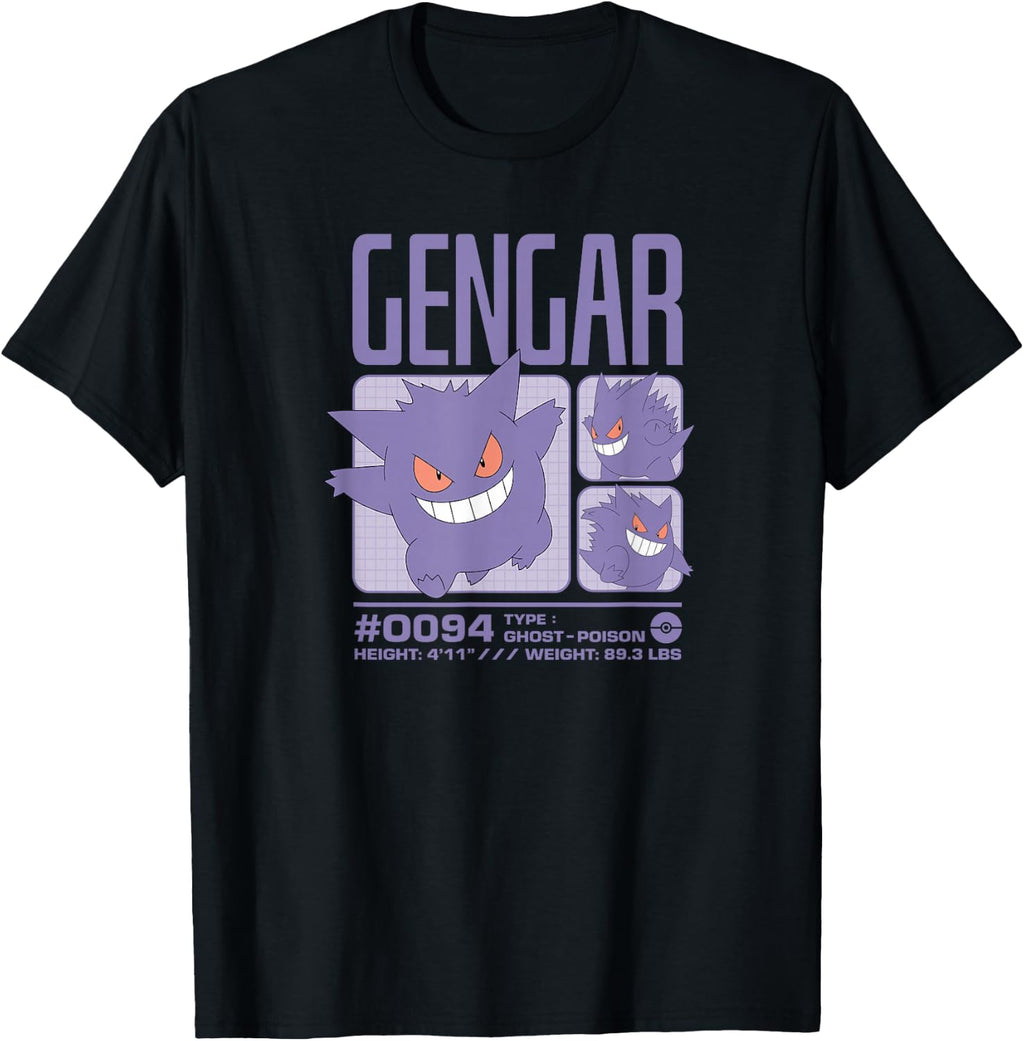 Pokémon - Gengar Pastel Stats Grid T-Shirt