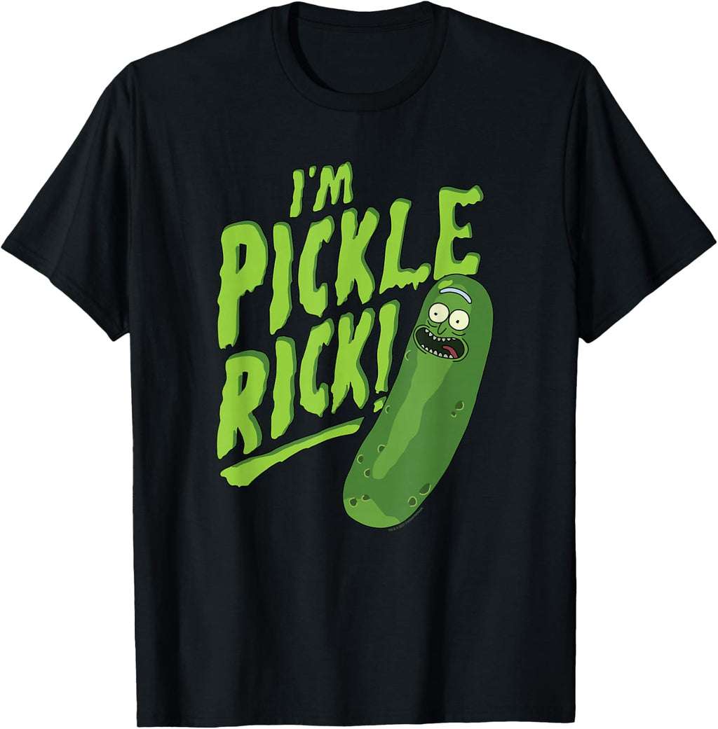 Rick and Morty I'm Pickle Rick Green Text Funny Cartoon T-Shirt