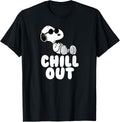 Peanuts Classic Fit Crew Neck T-Shirt - Chill Out Snoopy Graphic in Blue