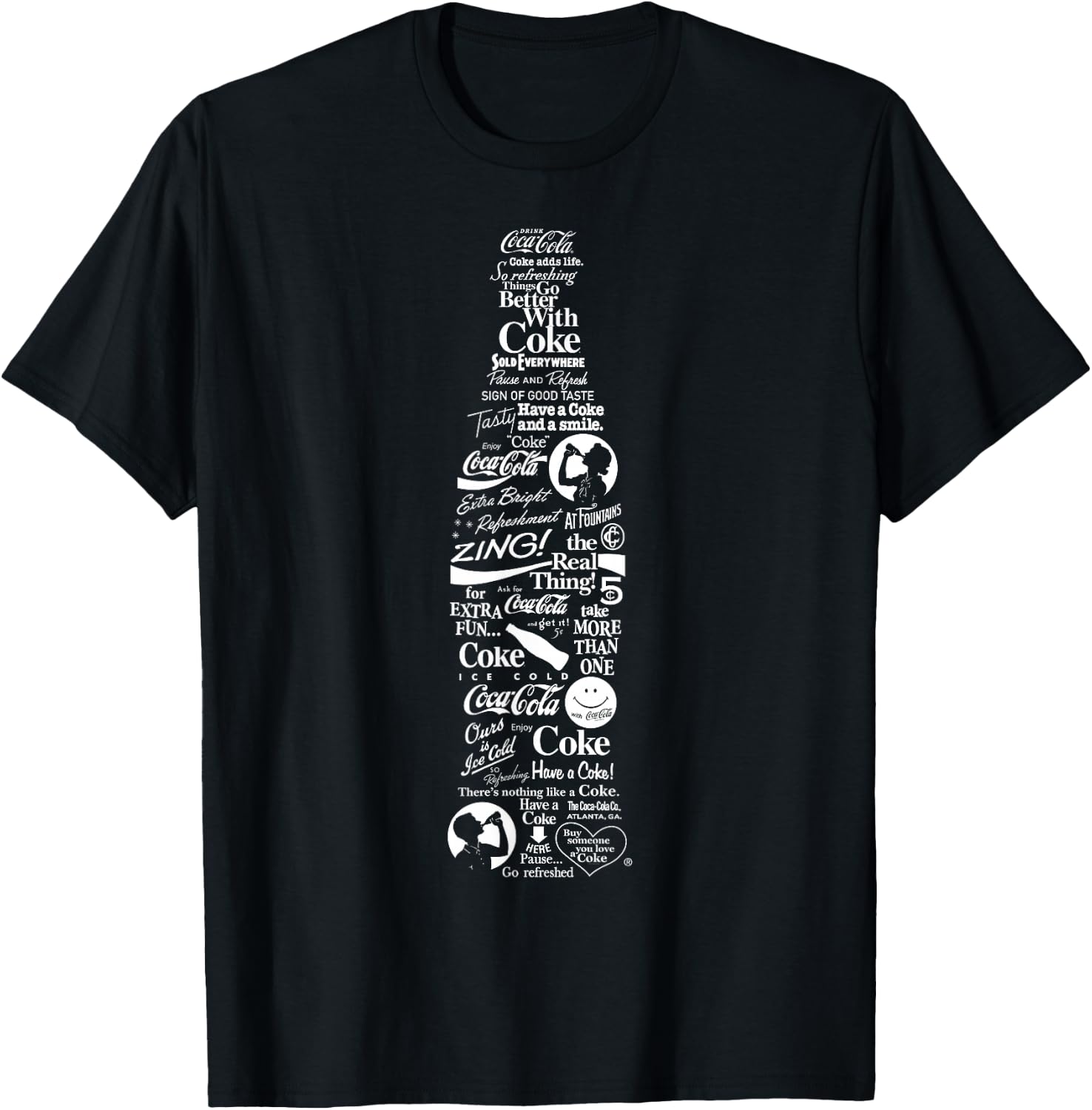 Coca-Cola Bottle Logos Fill T-Shirt