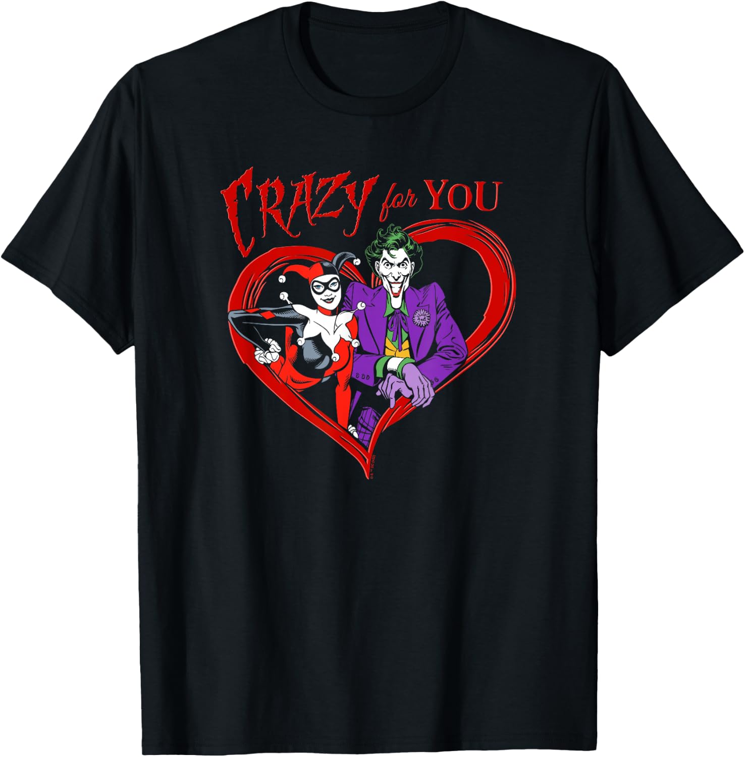 DC Comics Joker & Harley Quinn Valentine's Day Crazy for You T-Shirt