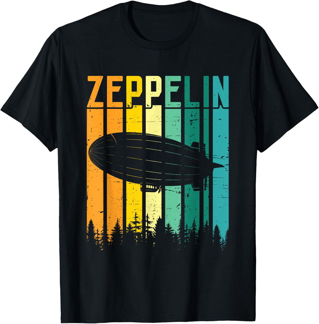 Retro Zeppelin 70s 80s Dirigible Airship Zepelin Zepplin T-Shirt