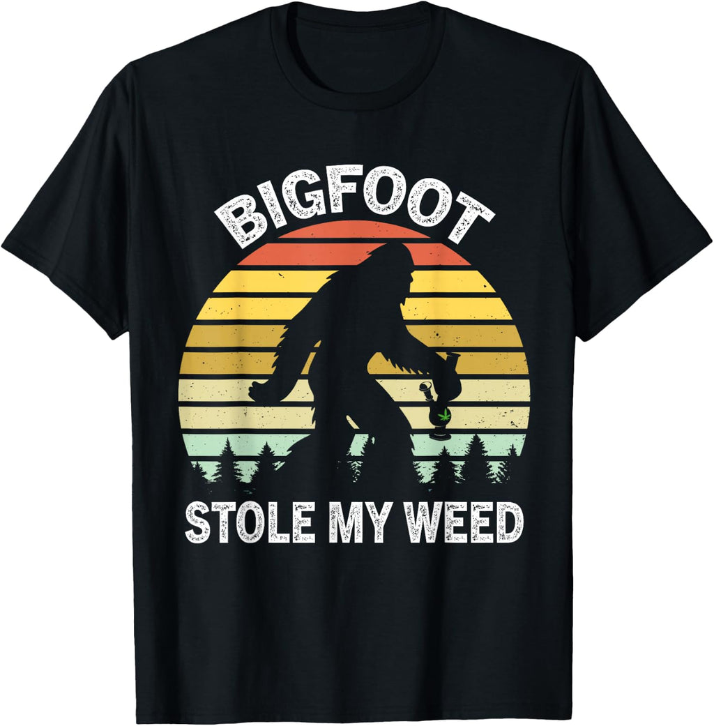 Bigfoot Stole My Weed Funny 420 Marijuana Cannabis Vintage T-Shirt