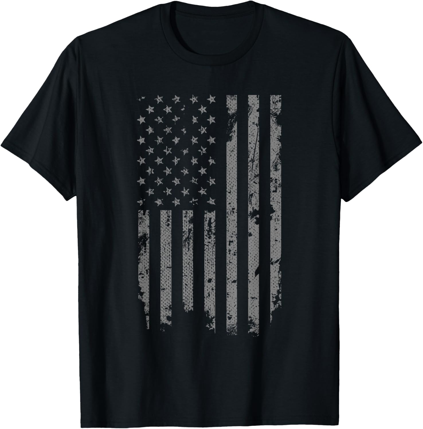 Threadrock Vintage Distressed American Flag T-Shirt - Unisex-Adults & Kids - Black - Small - Short Sleeve