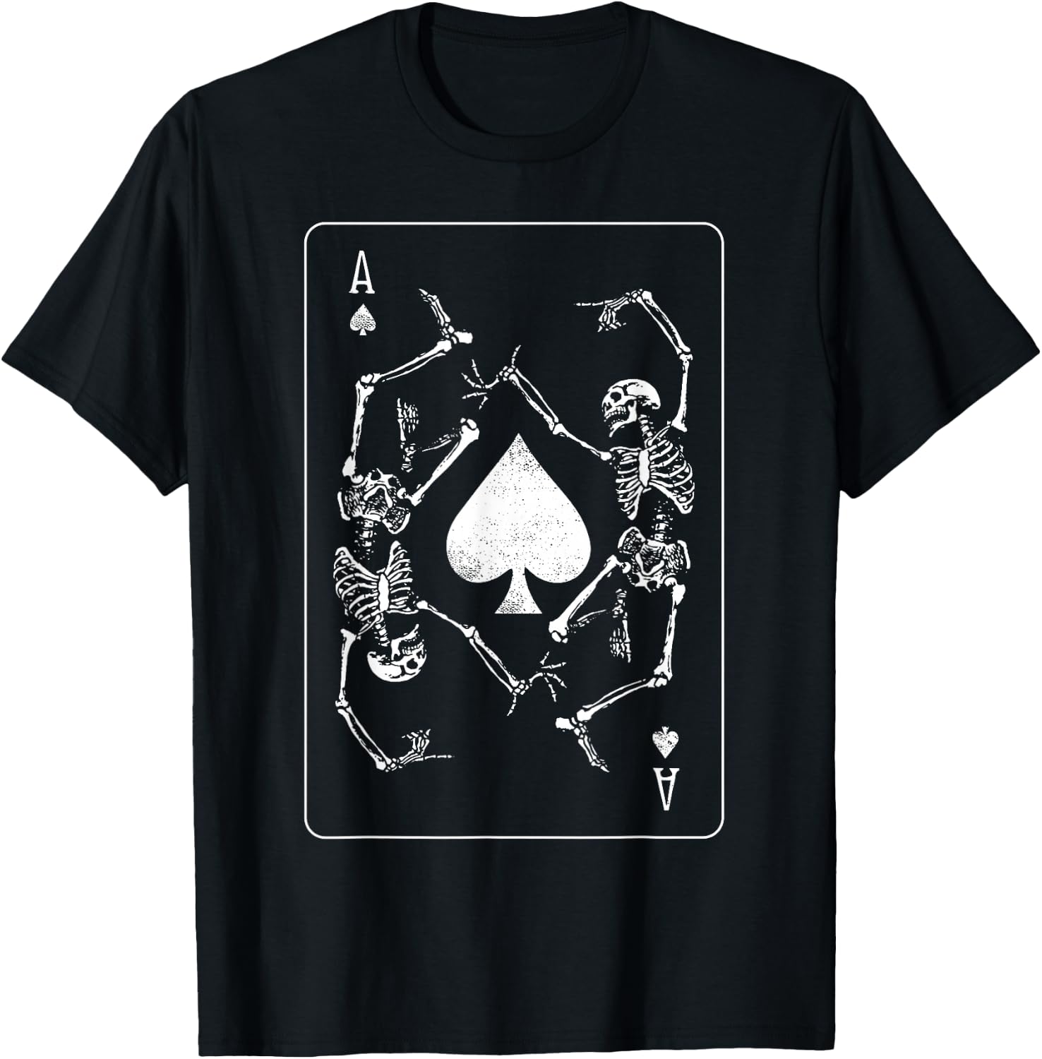 Goth Punk Ace of Spades Card Shark Gambler Skeleton T-Shirt