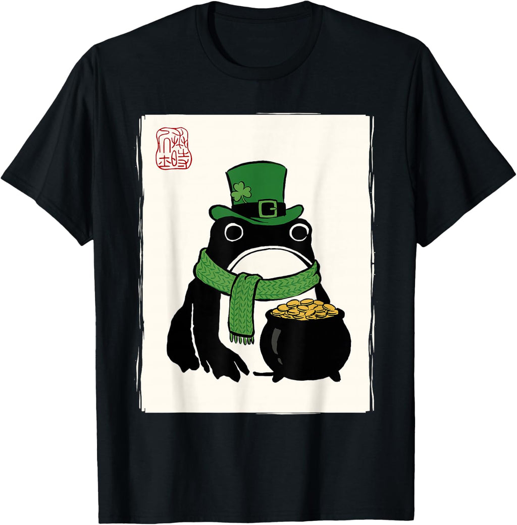 Grumpy Frog Japanese Funny St. Patrick's Day T-Shirt