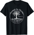 Jesus Cross Pray Bible Verse Christian Rooted in Christ T-Shirt
