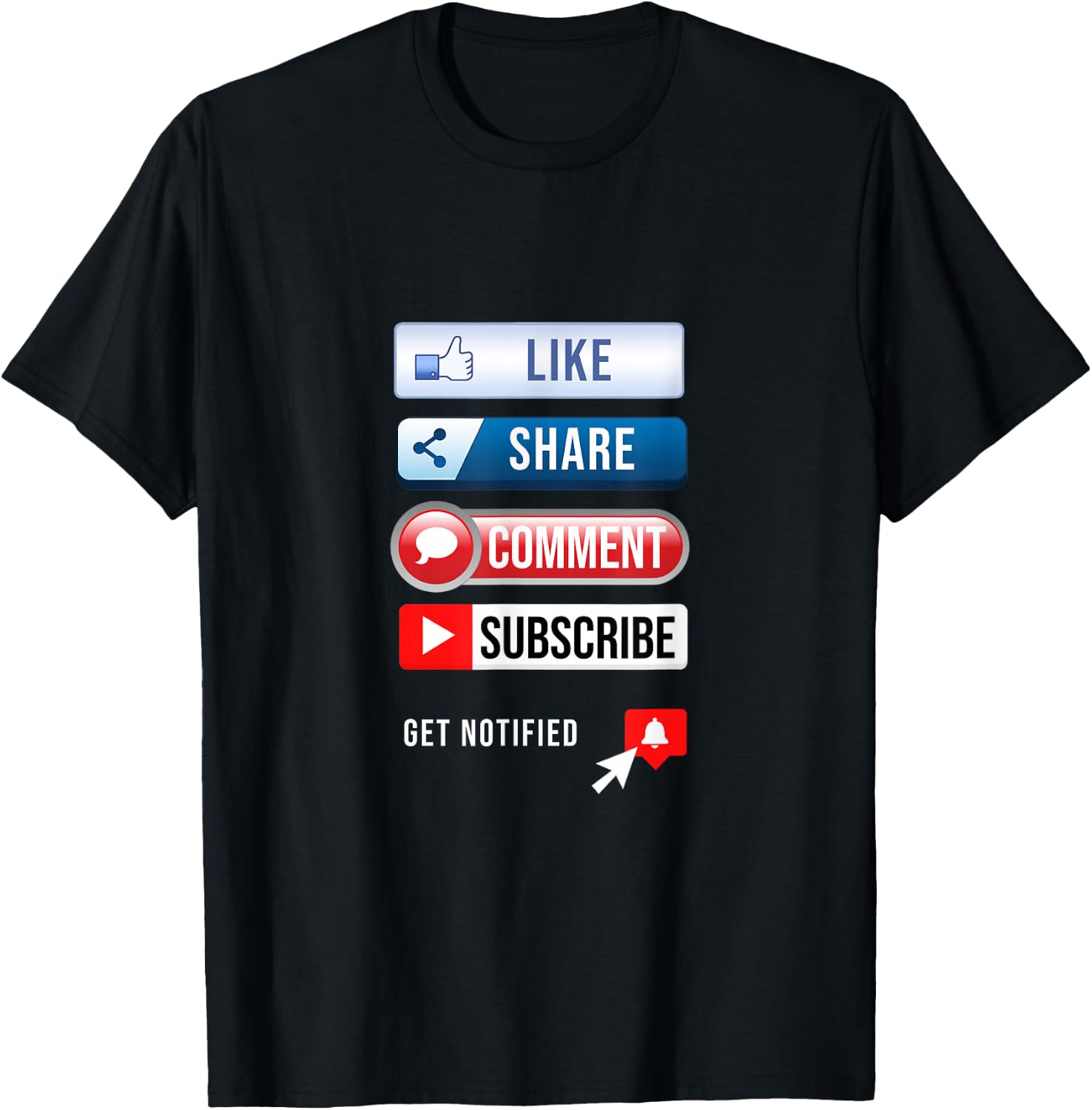 Social Media Like Share Comment Subscribe Vlogger T-Shirt