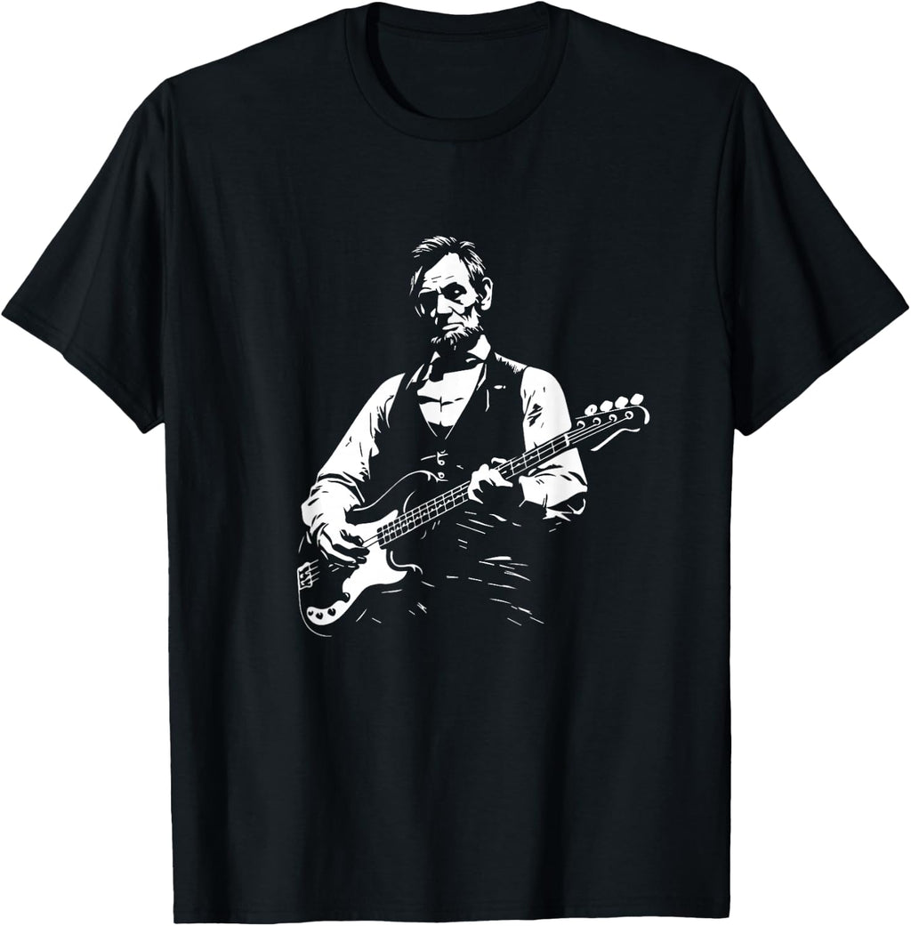 President Lincoln Playing a Four-String Bass Guitar T-Shirt