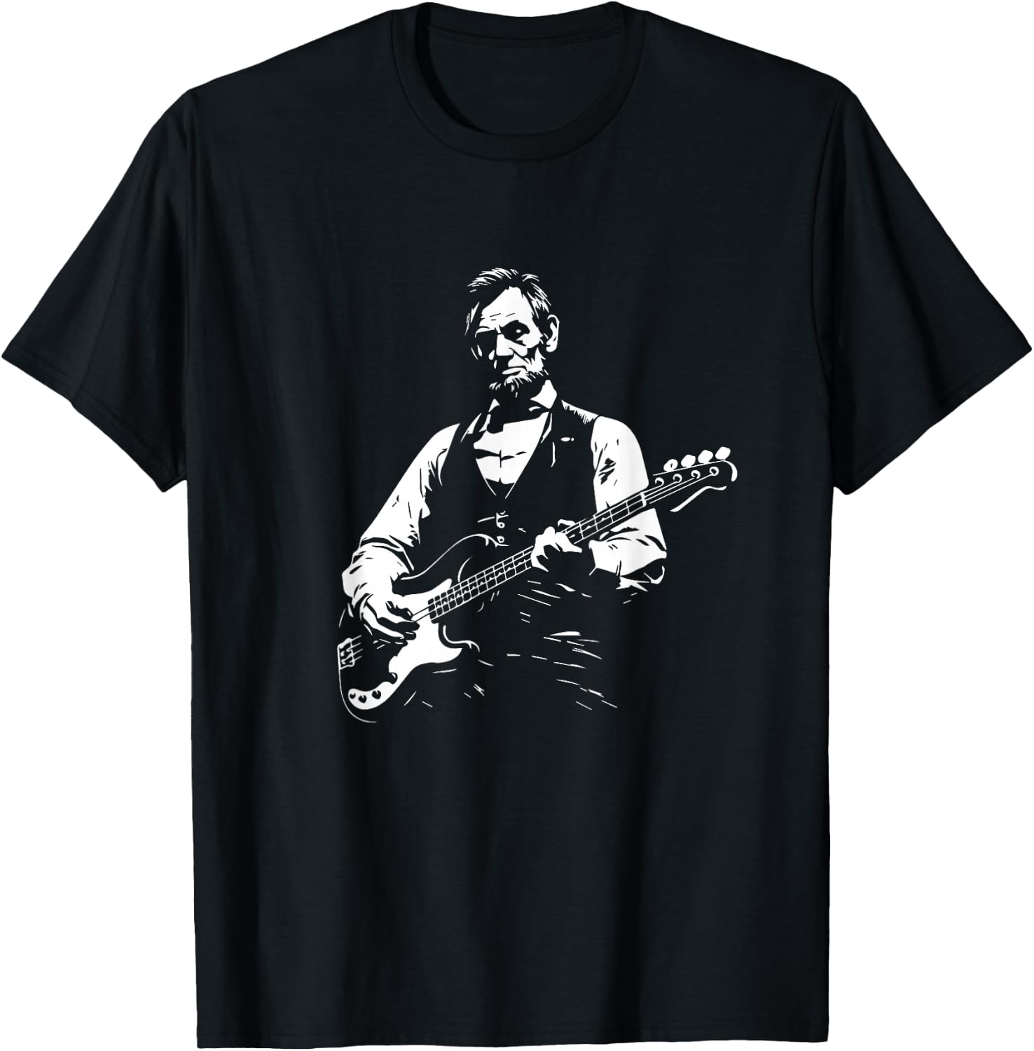 President Lincoln Playing a Four-String Bass Guitar T-Shirt