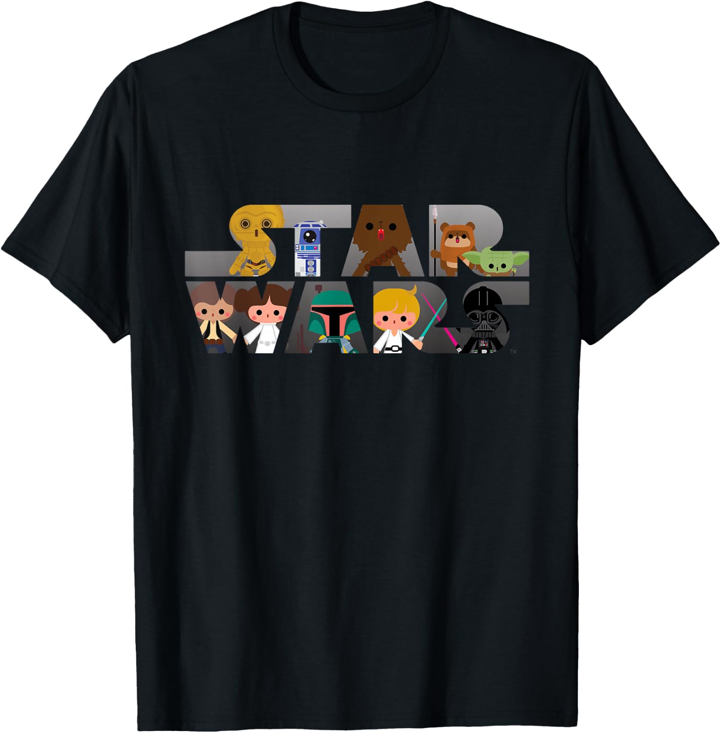Star Wars Logo Kawaii Multi-Character T-Shirt
