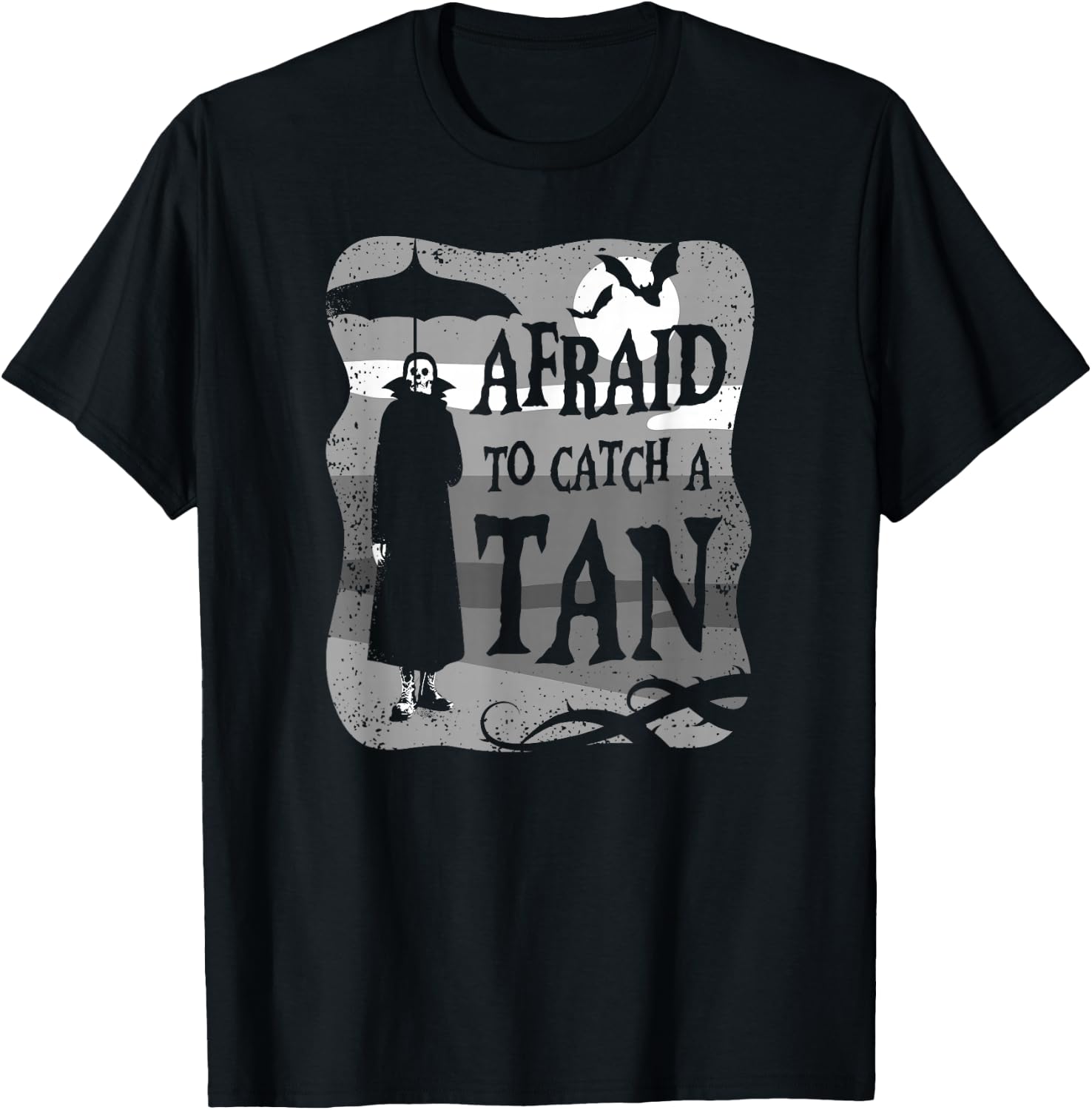 Summer Goth Afraid to Catch A Tan at The Beach T-Shirt