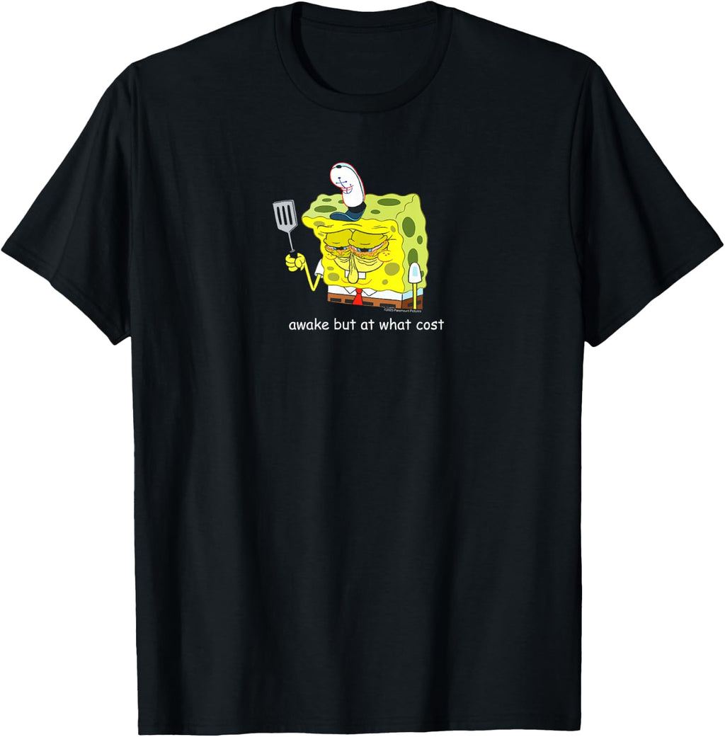 Spongebob Squarepants Awake But At What Cost Meme Cartoon T-Shirt
