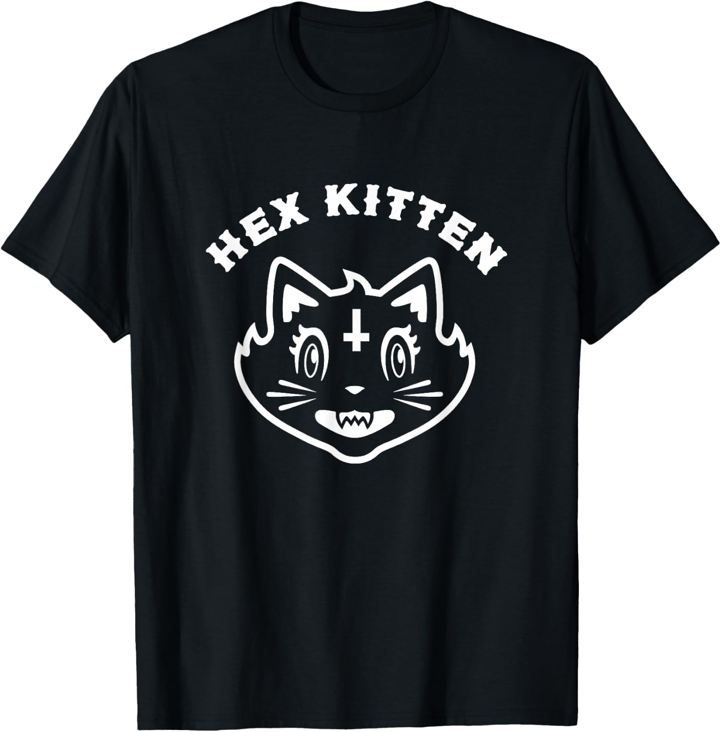 Last Gasp Graphics Hex Kitten T-Shirt - Unisex Adult Alternative/Goth - Black - Short Sleeve - Small - Classic Fit - Halloween Humor