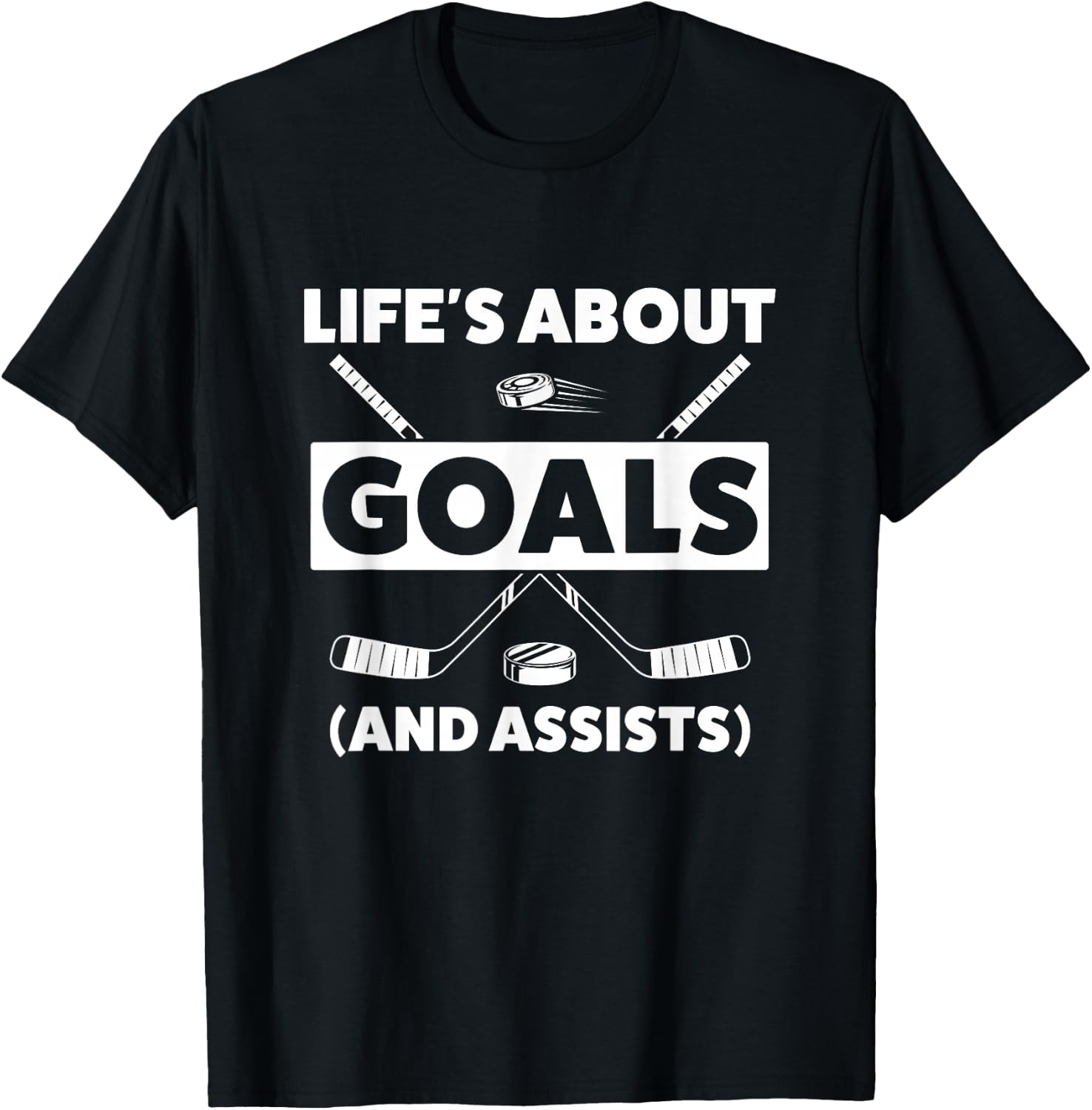 Youth Ice Hockey Design for Boys Life's About Goals T-Shirt