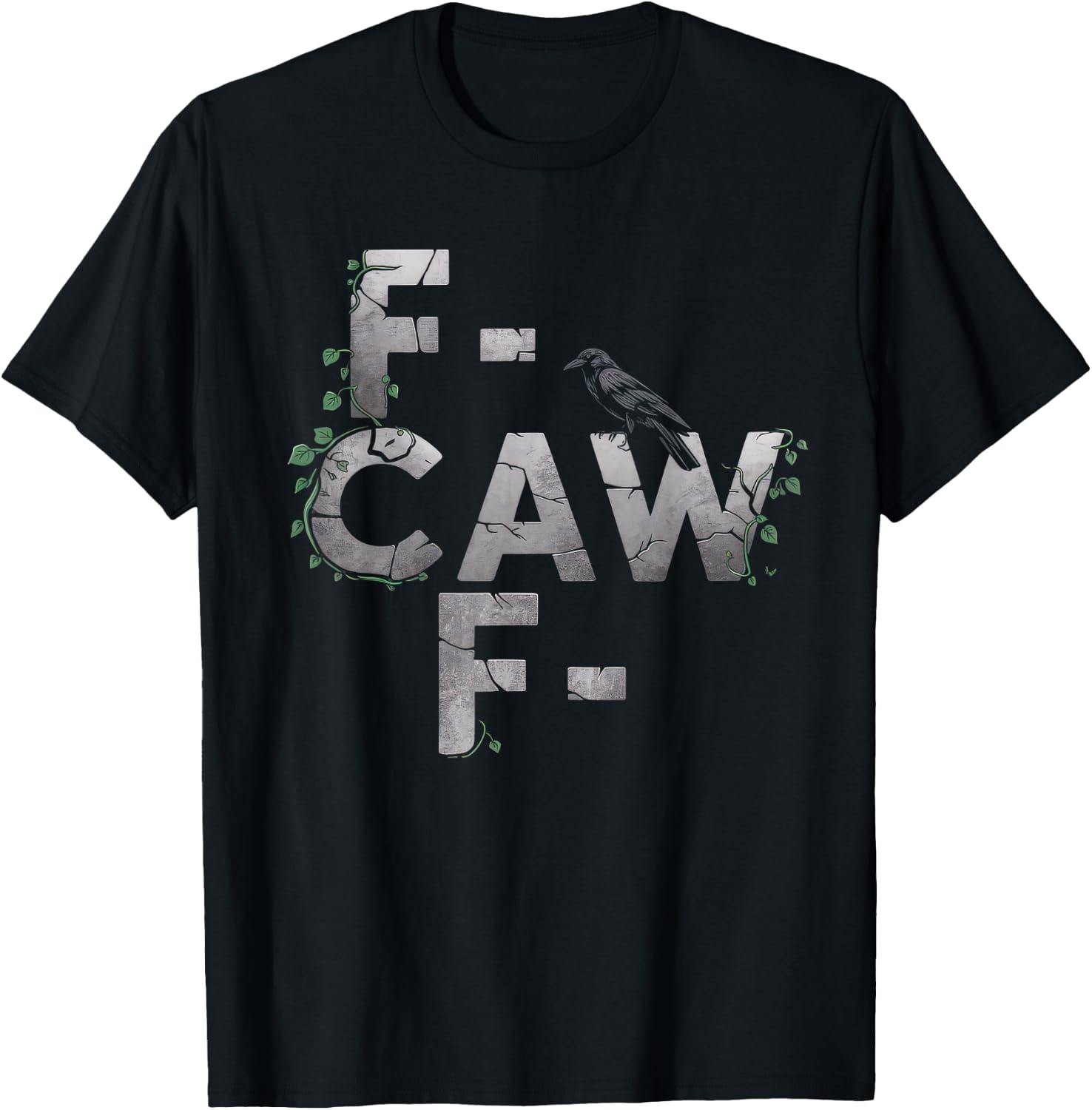 Black Crow Tshirt F Caw F Funny Black Bird Moon Gothic Humor T-Shirt