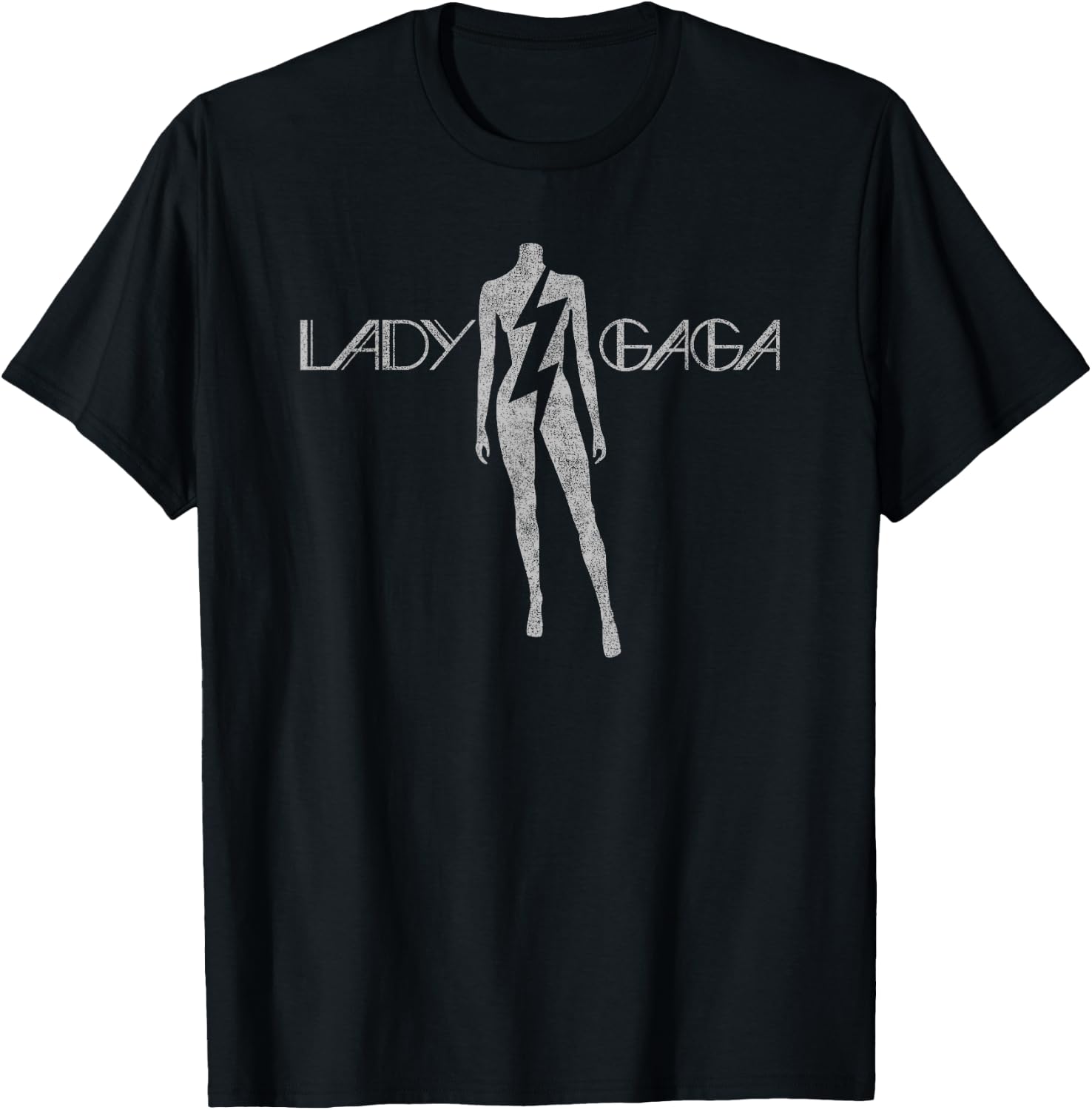 Official Lady Gaga Lightning White Logo T-Shirt