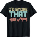 Id Smoke Pork Chicken Beef Funny BBQ Barbecue Grilling Gift T-Shirt