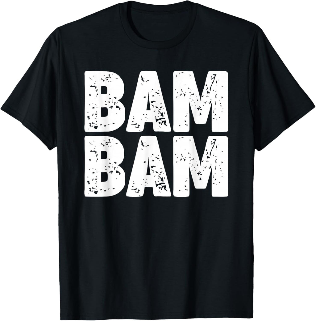 Miftees Unisex-Youth Black Small Classic Fit Bam Bam T-Shirt
