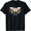 DC Comics Wonder Woman Rainbow Superhero Vintage Logo T-Shirt