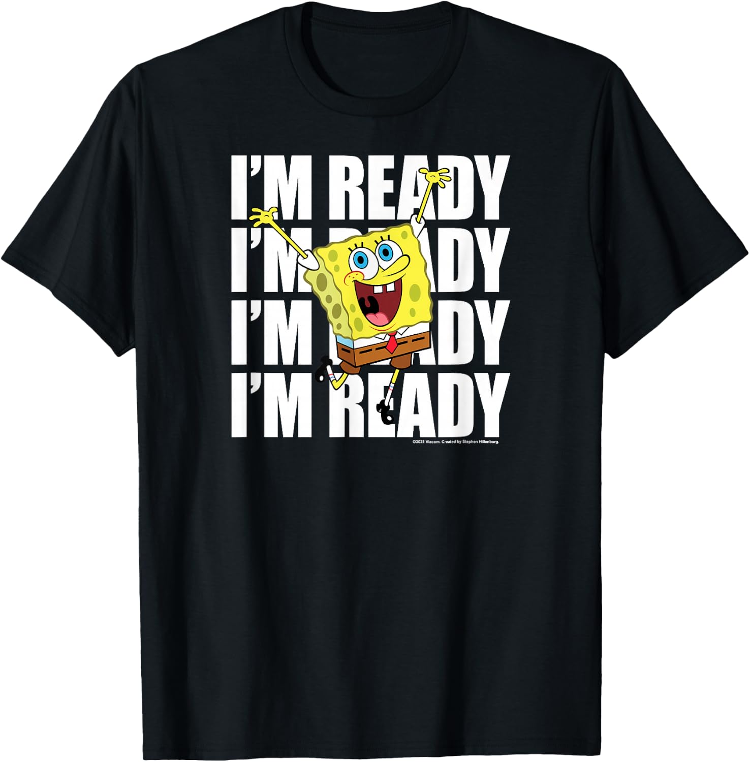 Spongebob Squarepants - I'm Ready Stacked T-Shirt