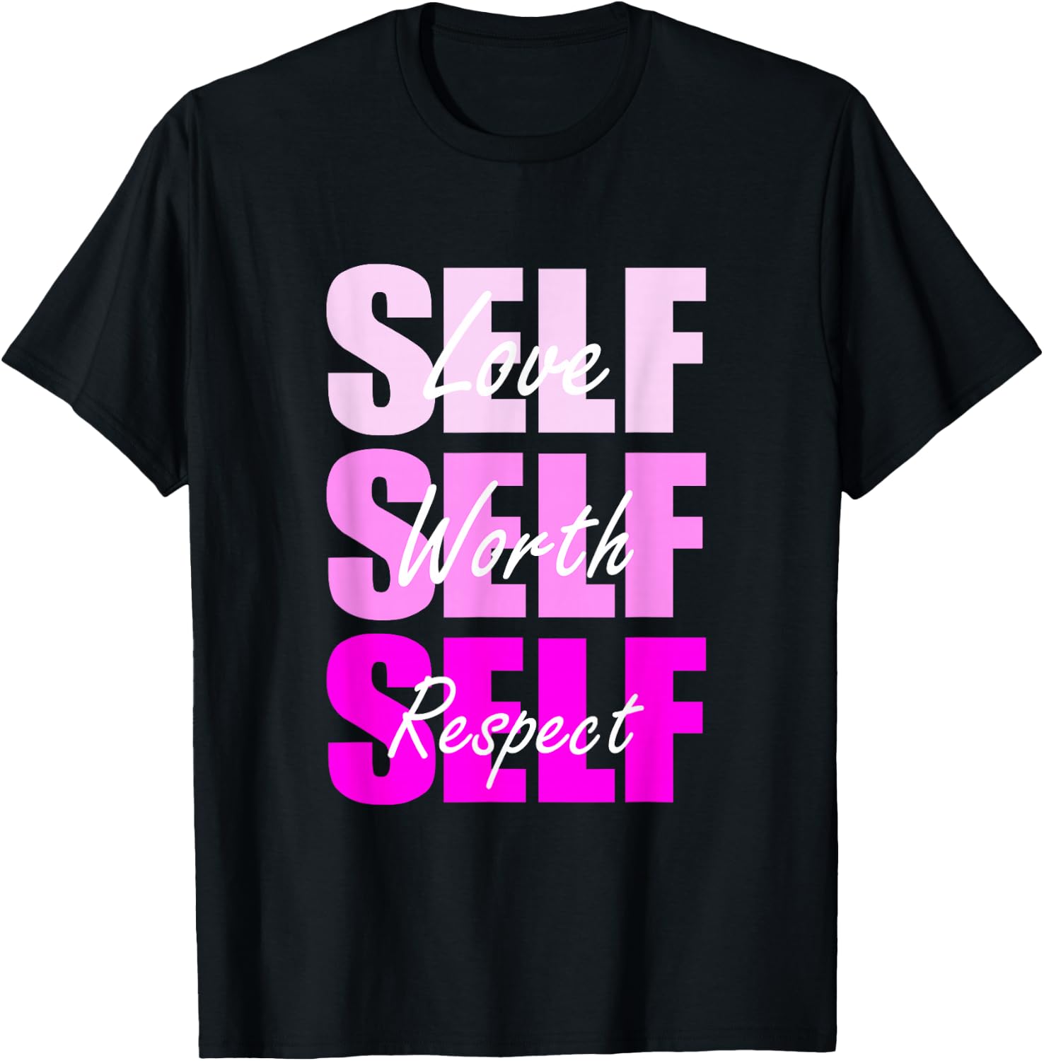 Pink Self-ish X 3 Pink Color Graphic Pink Vibes Only T-Shirt