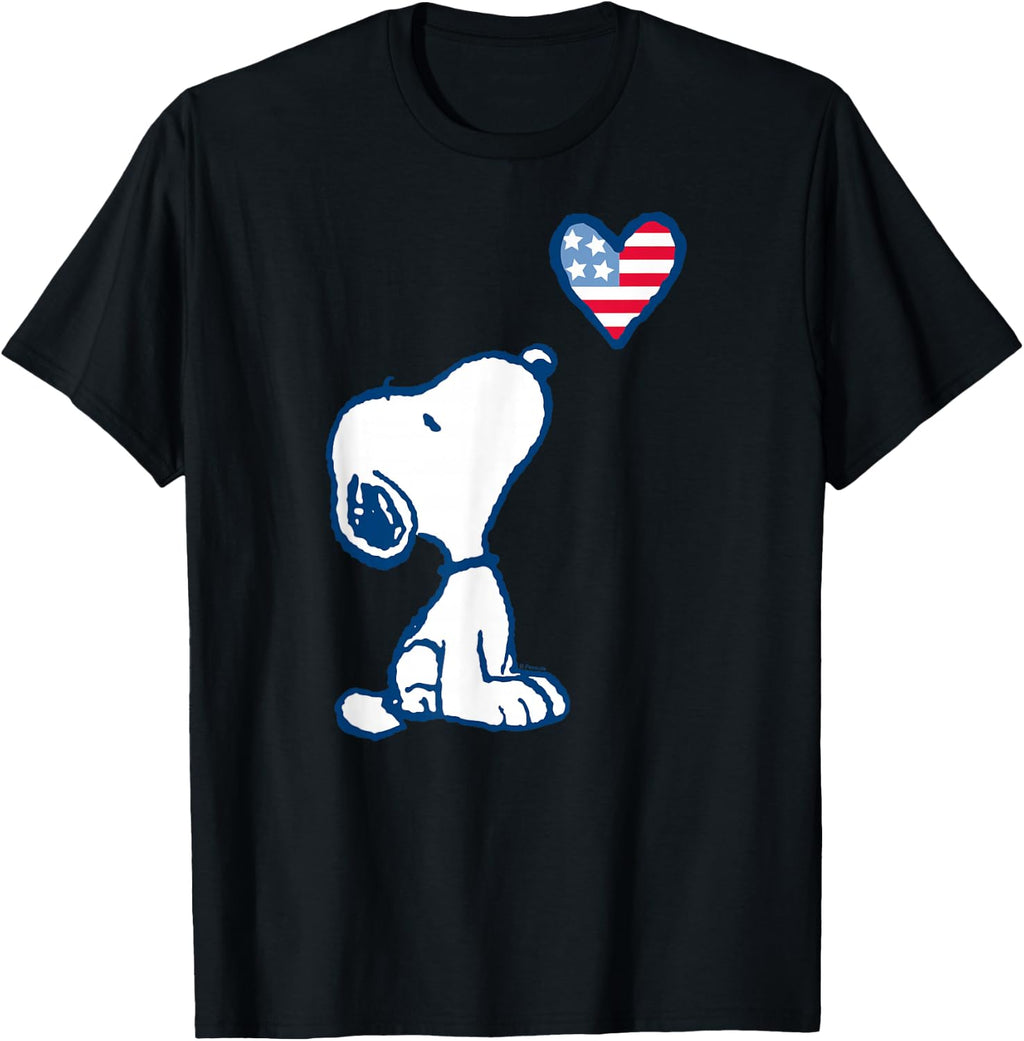 Peanuts - Snoopy Flag Heart T-Shirt