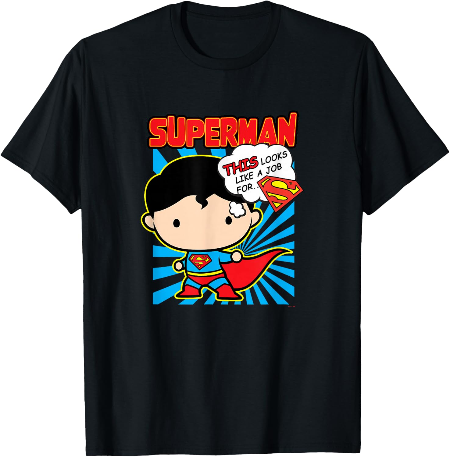 DC Comics Superman Chibi Kawaii Looks Like A Job For A Hero T-Shirt