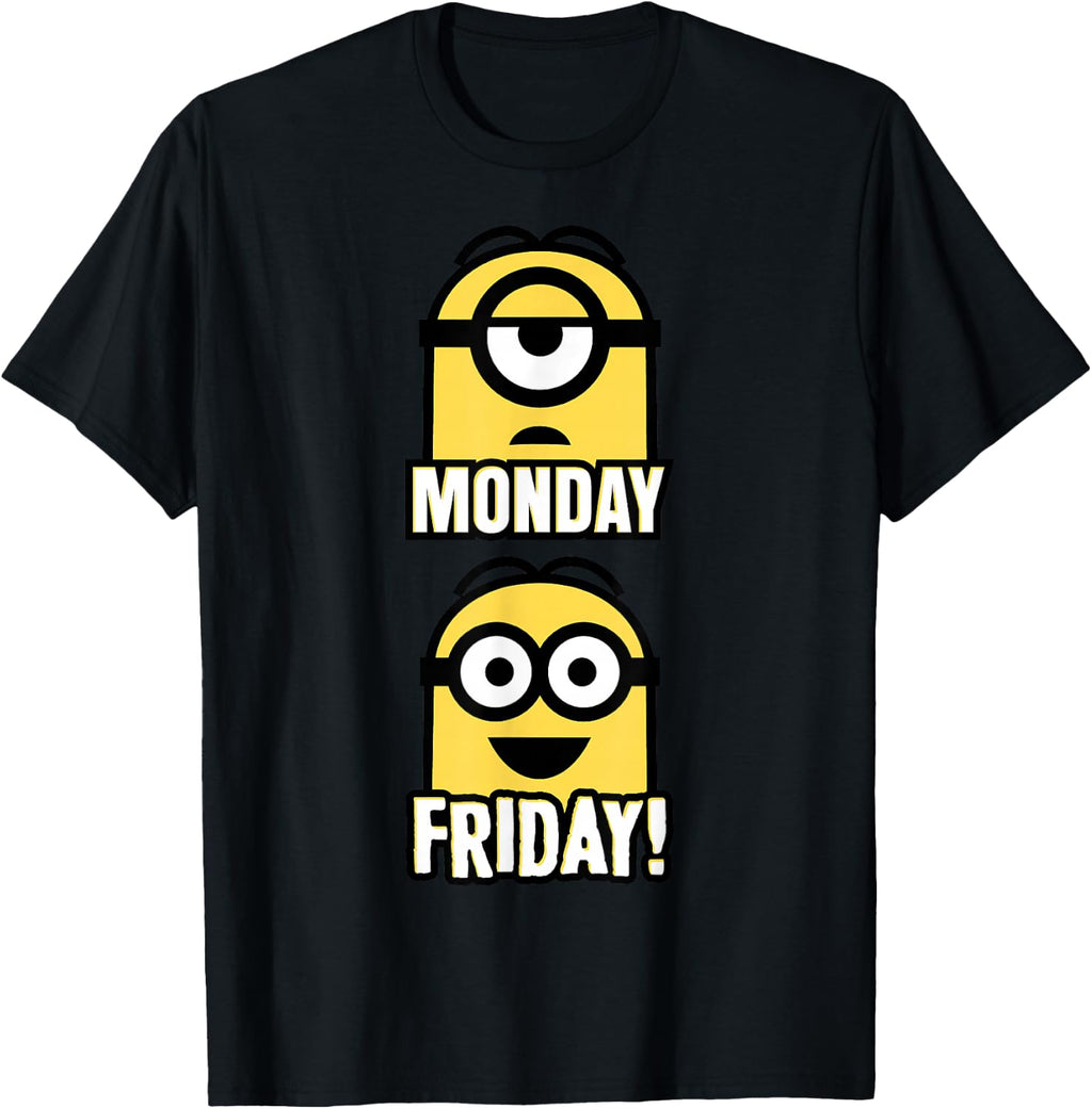 Despicable Me Minions Monday and Friday Expressions Portrait T-Shirt