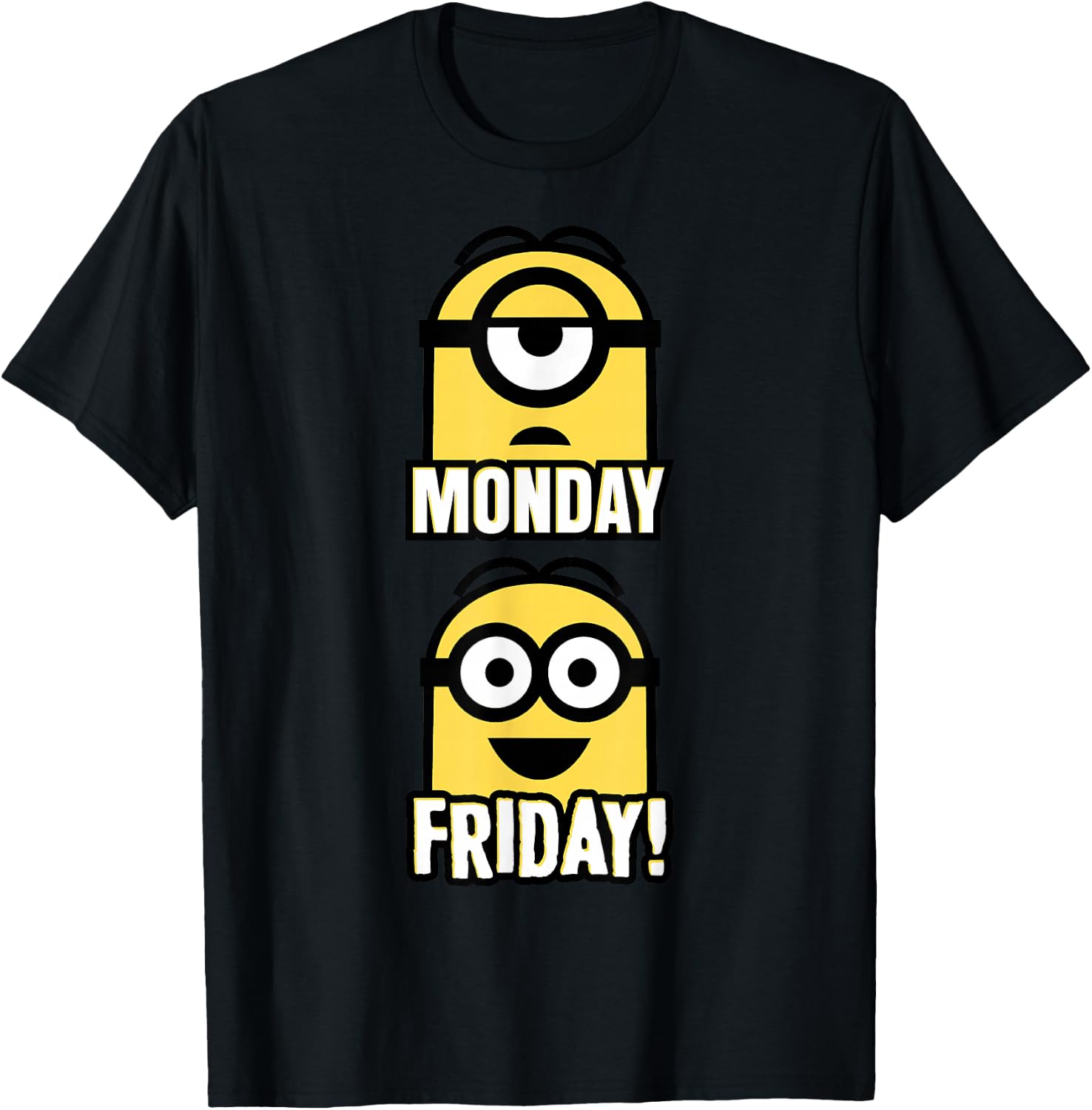 Despicable Me Minions Monday and Friday Expressions Portrait T-Shirt