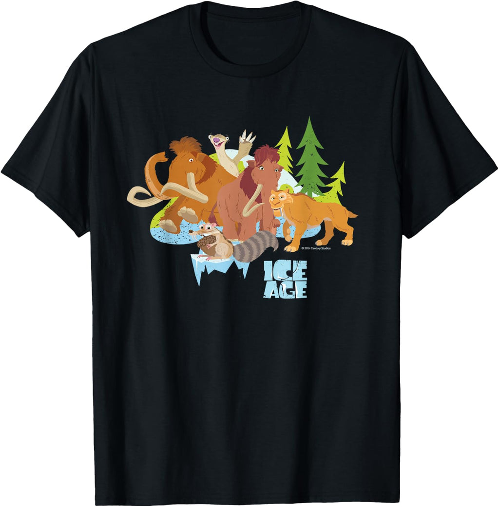 20th Century Fox Ice Age 20th Anniversary Exclusive Unisex-Adults T-Shirt, Black, Short Sleeve, Small