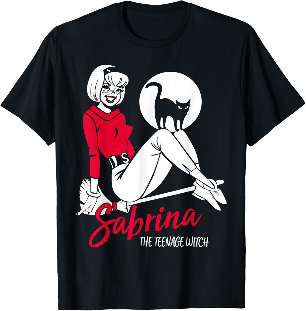 Sabrina The Teenage Witch on Broom T-Shirt