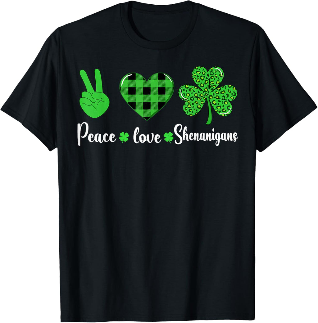 St Patricks day Shamrock Shenanigans leopard lucky women boy T-Shirt