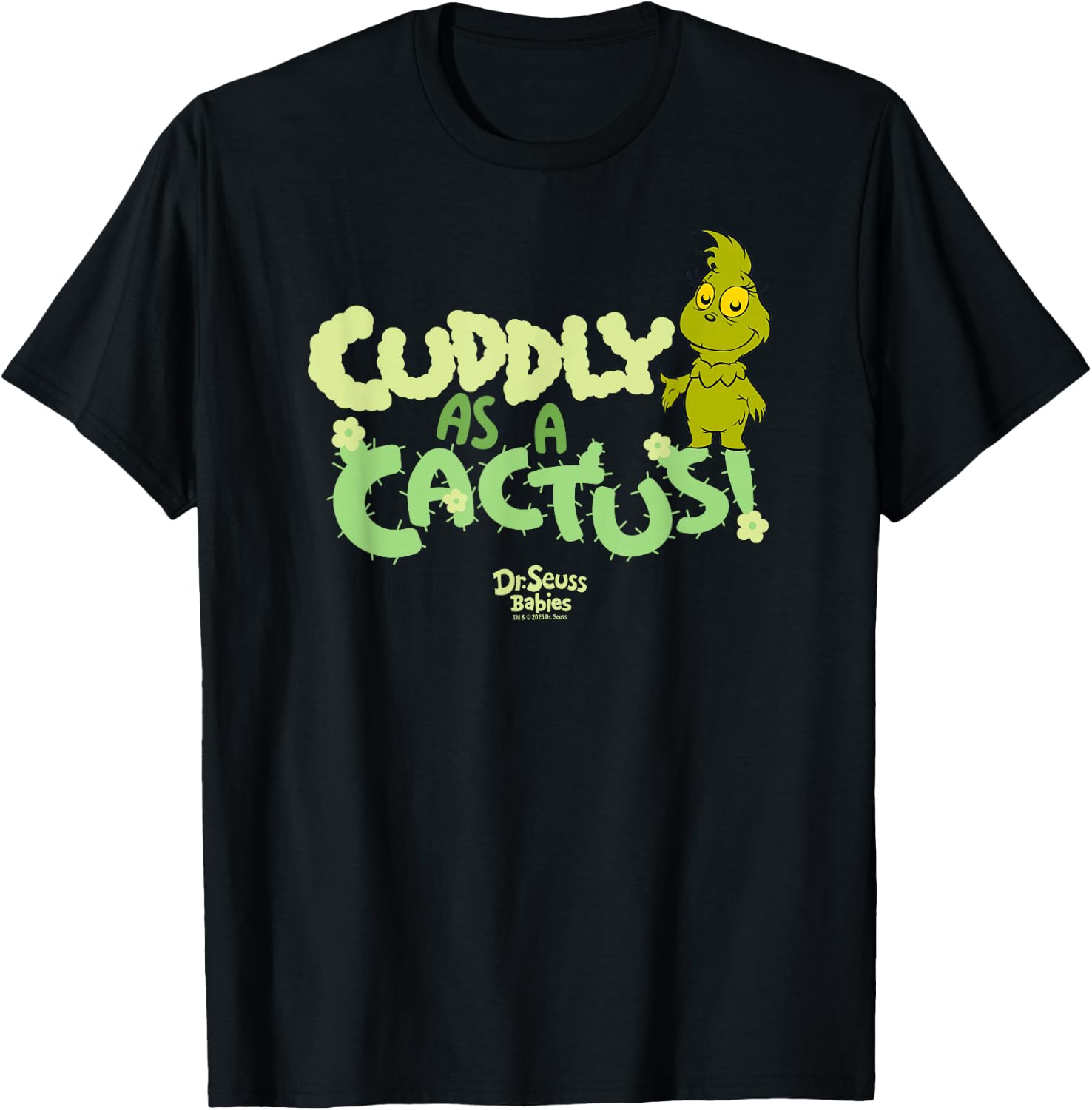 Dr.Seuss Baby Grinch Cuddly As A Cactus Officially Licensed T-Shirt