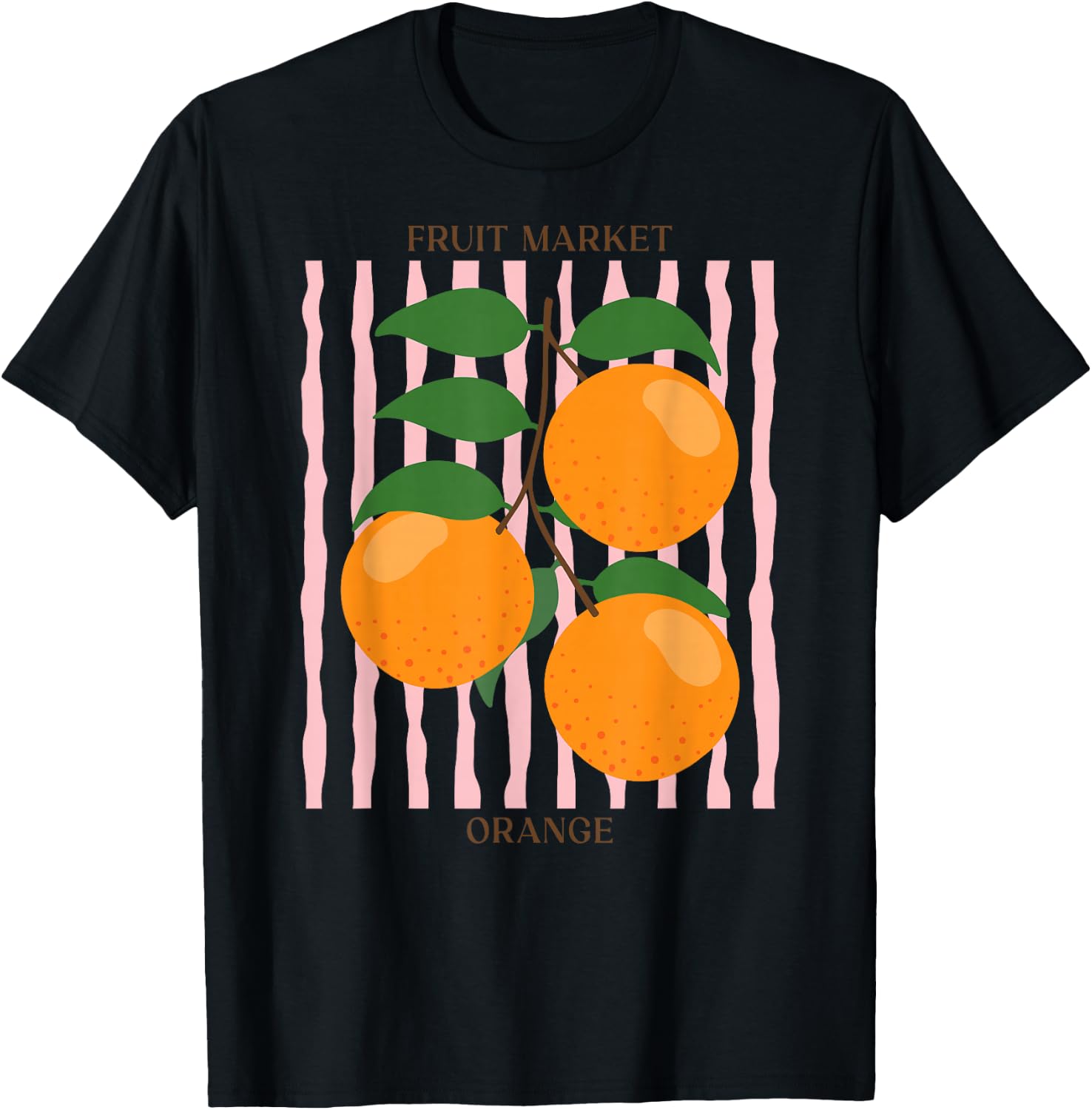 Vintage Fruit Orange Flower Botanical Cottagecore Fruit T-Shirt