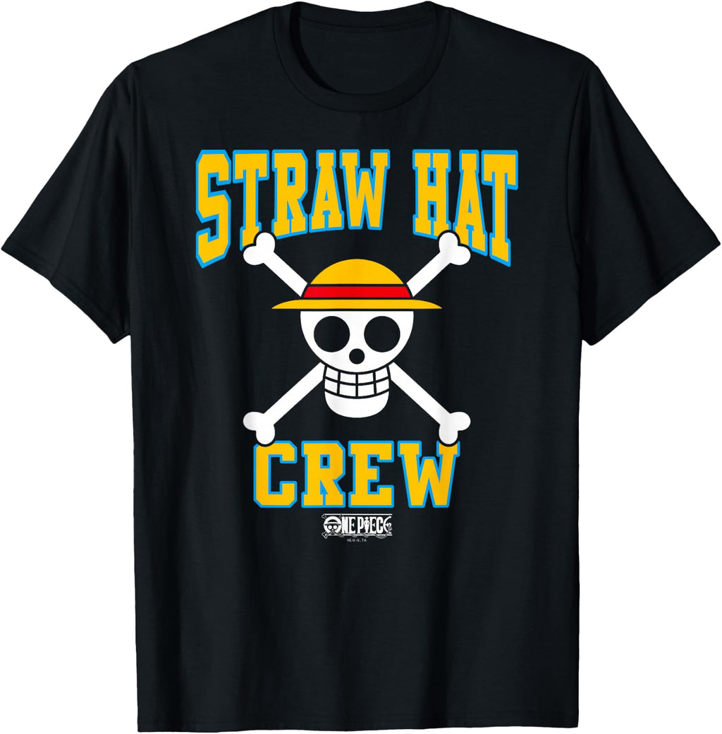 One Piece Anime Straw Hat Crew Athletic Type Jolly Rogers T-Shirt