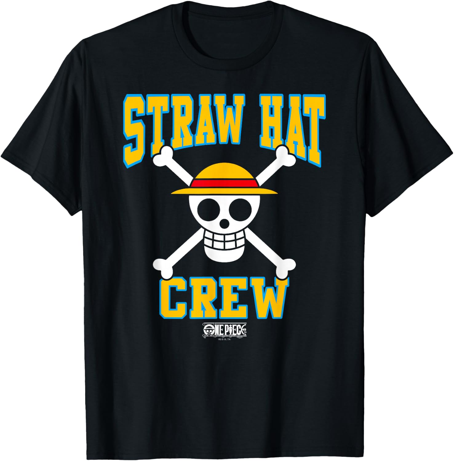 One Piece Anime Straw Hat Crew Athletic Type Jolly Rogers T-Shirt