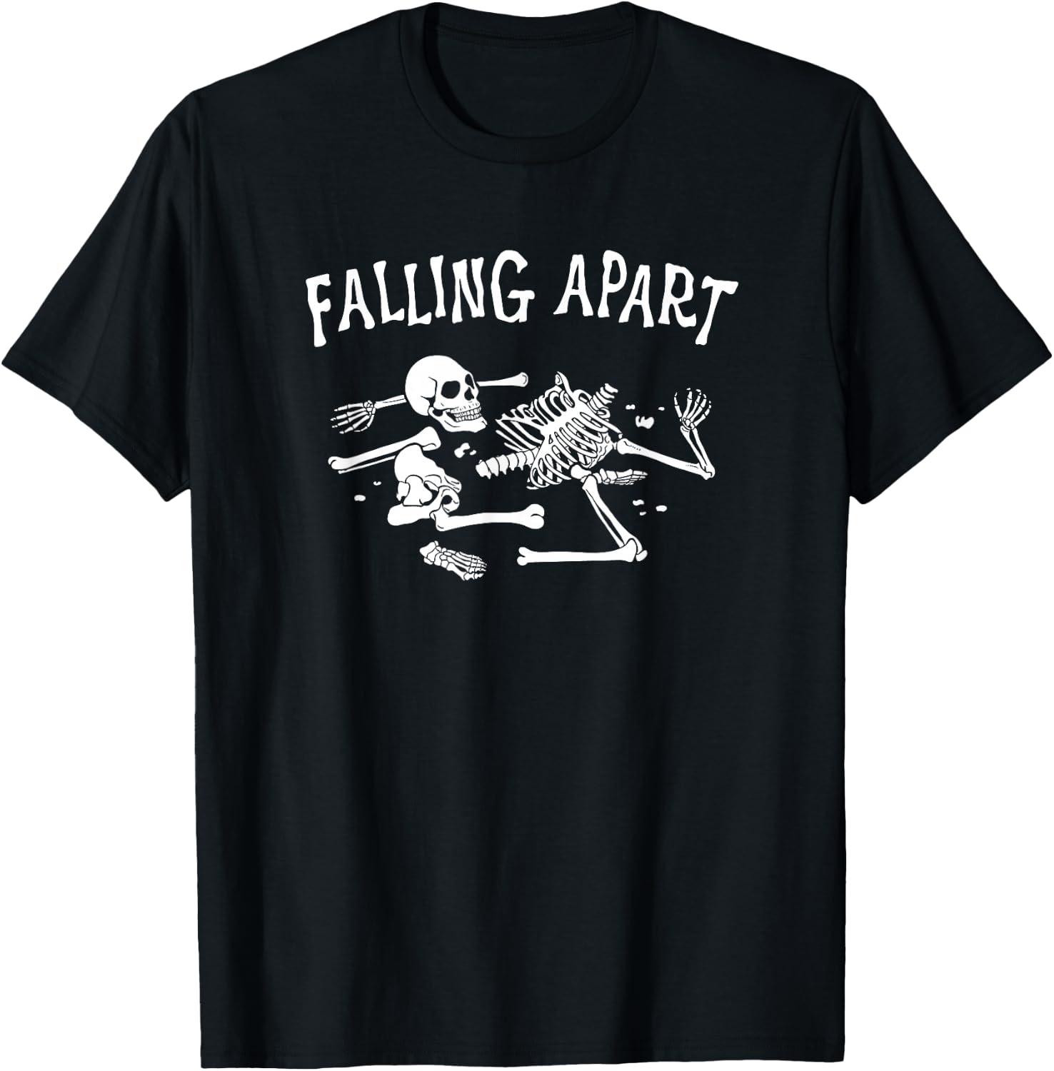Falling Apart Skeleton, Skull Bone Pile T-Shirt