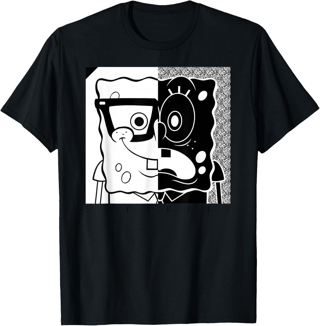 Spongebob Squarepants - Superfly Black and White T-Shirt