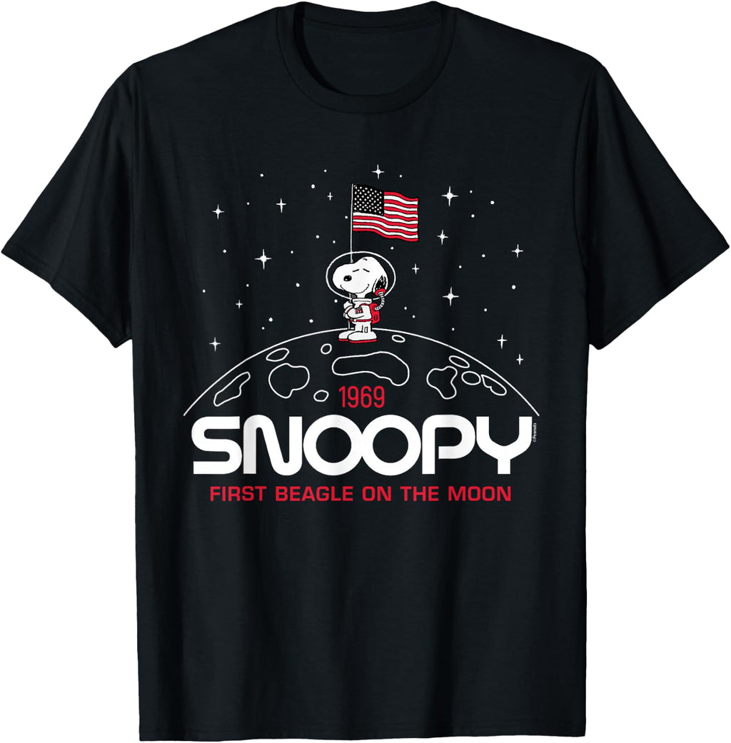 Peanuts - Snoopy Flag Moon T-Shirt